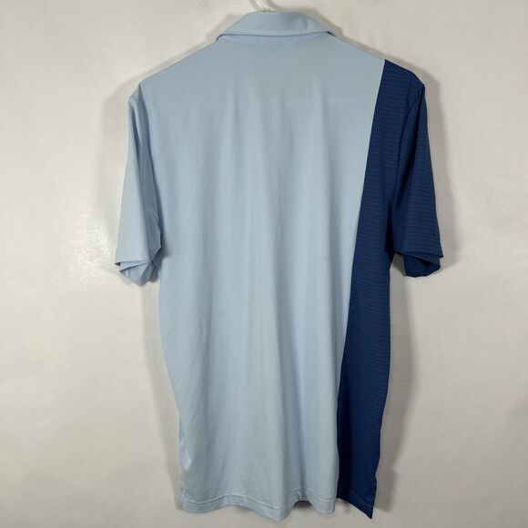 Adidas Golf Polo Shirt Mens Size Small Light Blue Navy Colorblock Performance - Picture 10 of 13